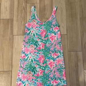 Floral Sleeveless Dress in Pink and Green